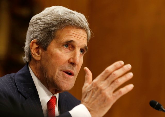 U.S. Secretary of State John Kerry testifies before the Senate Foreign Relations Committee while on Capitol Hill in Washington