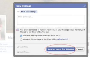 ¿Pagarías 100 dólares por enviarle un mensaje a Mark Zuckerberg en Facebook?
