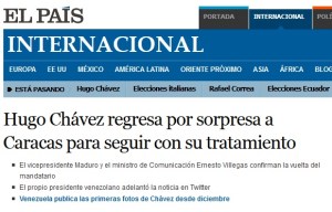 Regreso de Chávez protagoniza los titulares de la prensa internacional (Imágenes)