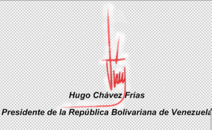 ¿La firma roja de Chávez es también falsa? (Fotodetalles)