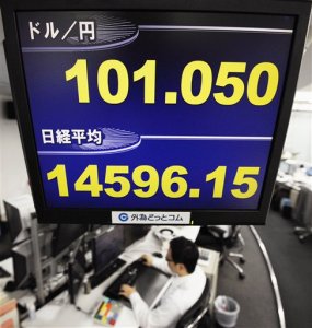 Dólar sube de 100 yenes por primera vez en 4 años