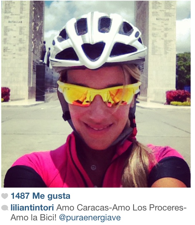 Lilian Tintori en el Paseo Los Próceres en bicicleta (Foto)