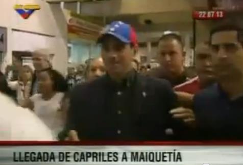 VTV transmite agresión sufrida por Capriles en Maiquetía (Video)
