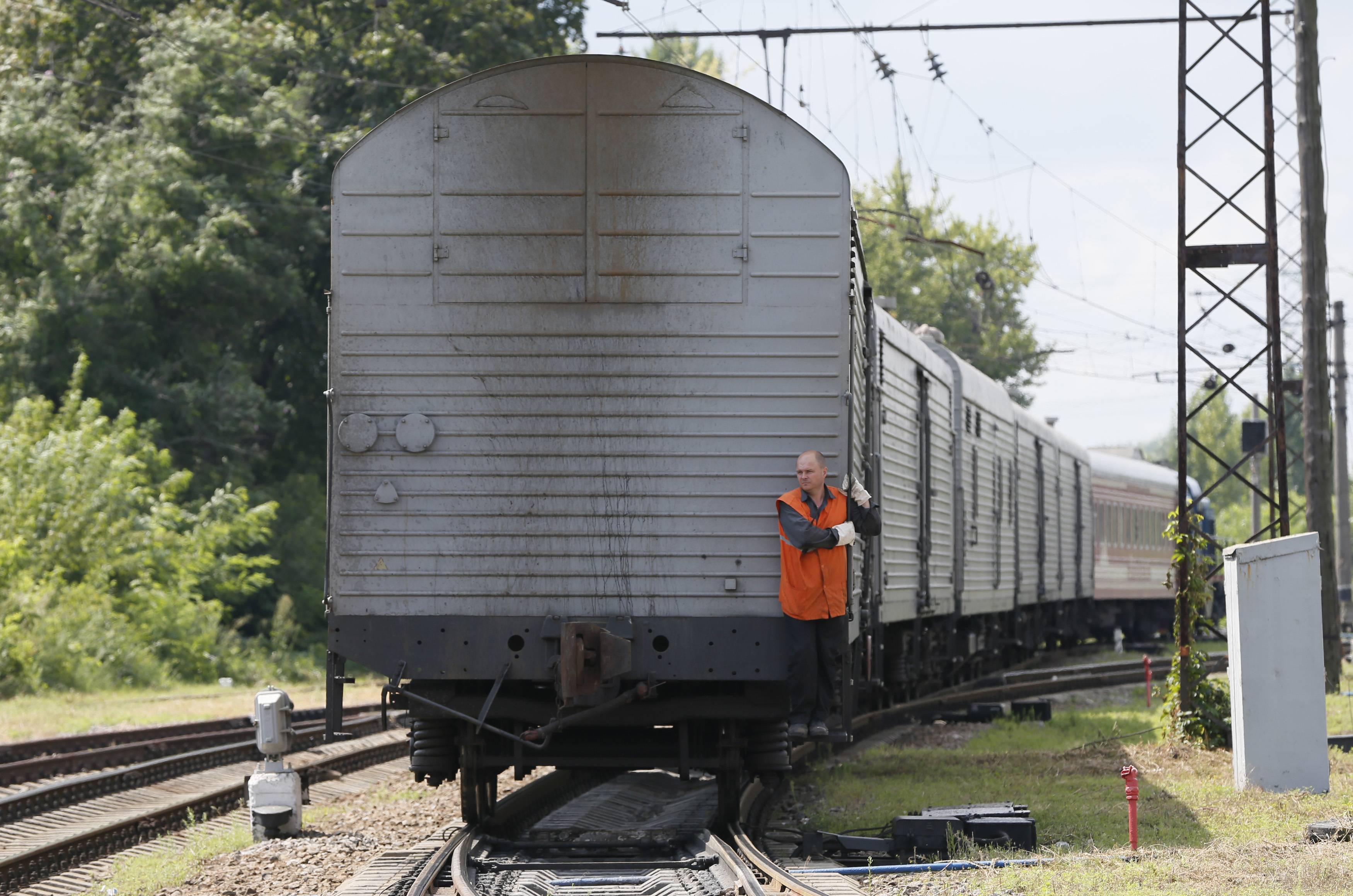 Tren con restos de víctimas de avión malasio llegan a base ucraniana