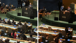 A Maduro se le fue la gente en la ONU (fotodetalles vs Barack Obama)