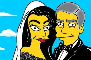 George Clooney y Amal Alamuddin se transforman en Los Simpson (Imágenes)