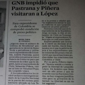 Presidente de El Universal censura nota sobre visita de expresidentes a Leopoldo López