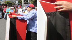 El podio blindado de Maduro (fotodetalles)