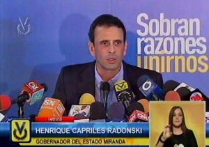 Venevisión transmite a Capriles: ¡Esto se acabó!