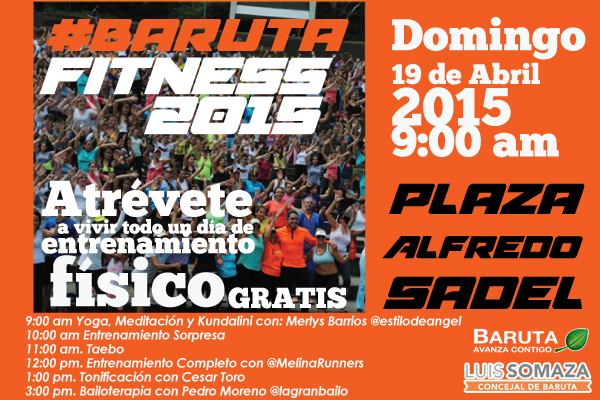 #BarutaFitness2015 tomará este domingo 19 de abril la Plaza Alfredo Sadel
