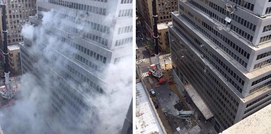 Grúa se desplomó sobre un edificio en Nueva York (Video)