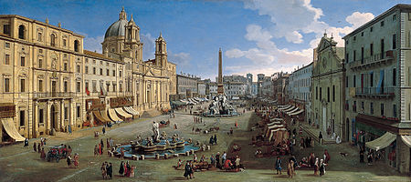 Bullicio, música incesante y baños nocturnos toman la Plaza Navona de Roma