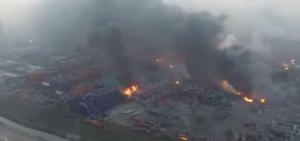 La tragedia de Tianjin vista desde un drone