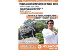 Este jueves proclamarán en Baruta la Plaza de la Libertad por los presos políticos