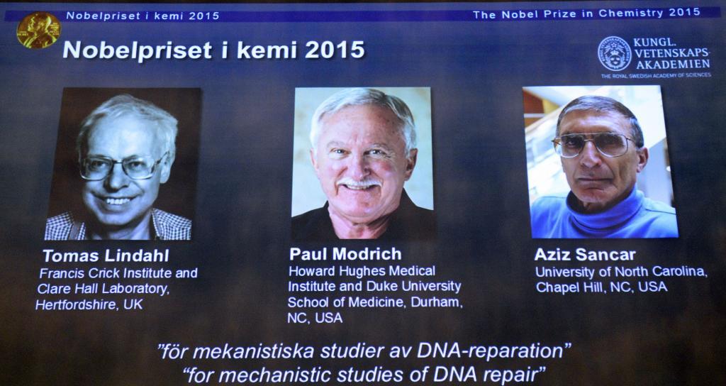 Nobel de Química para tres investigadores por su trabajo sobre el ADN