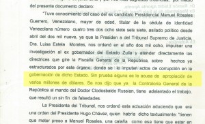 Exmagistrado Aponte Aponte confesó por escrito cómo sin prueba alguna enjuiciaron a Manuel Rosales (documento)