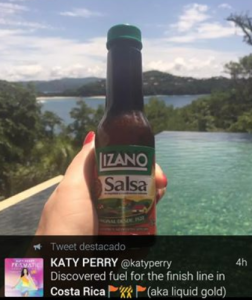 El espontáneo tuít de Kate Perry sobre una salsa picante de Costa Rica