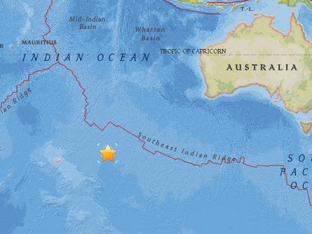 Un sismo de magnitud 7,1 sacude el sur del Océano Índico