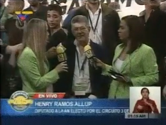 ¡Fin de mundo! Ramos Allup en VTV como diputado ELECTO (Video + Periodistas y Periodistos)