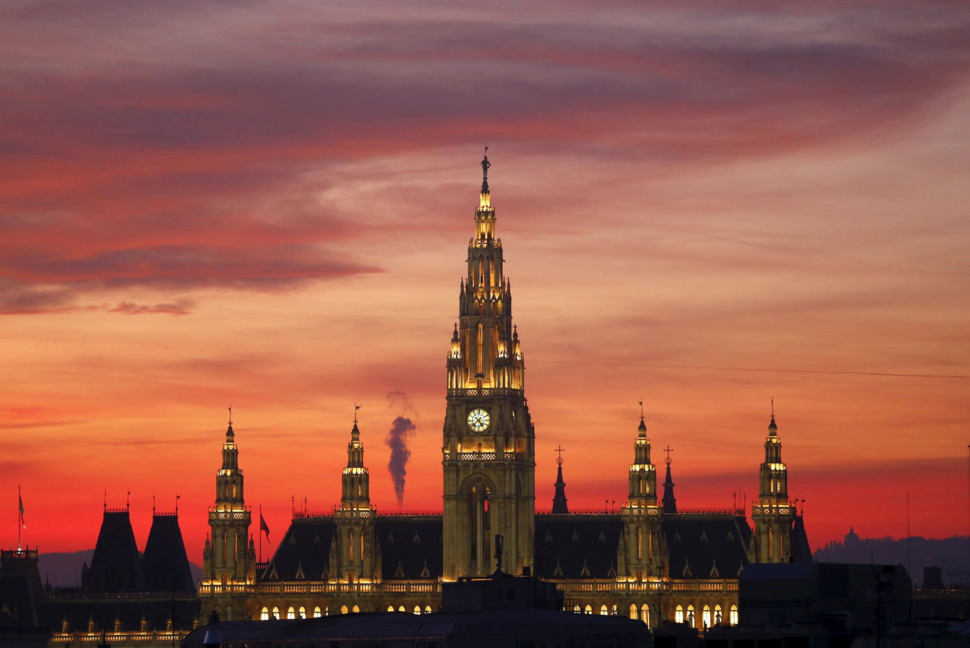 La fascinante puesta de sol en Viena (Foto)