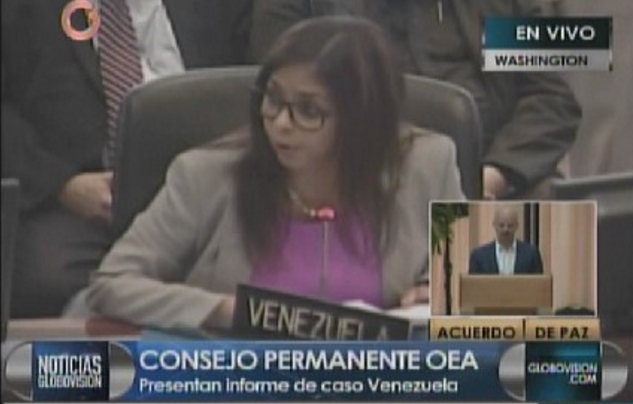 Delcy Rodríguez rechaza apoyo de la OEA para abordar la crisis que vive Venezuela