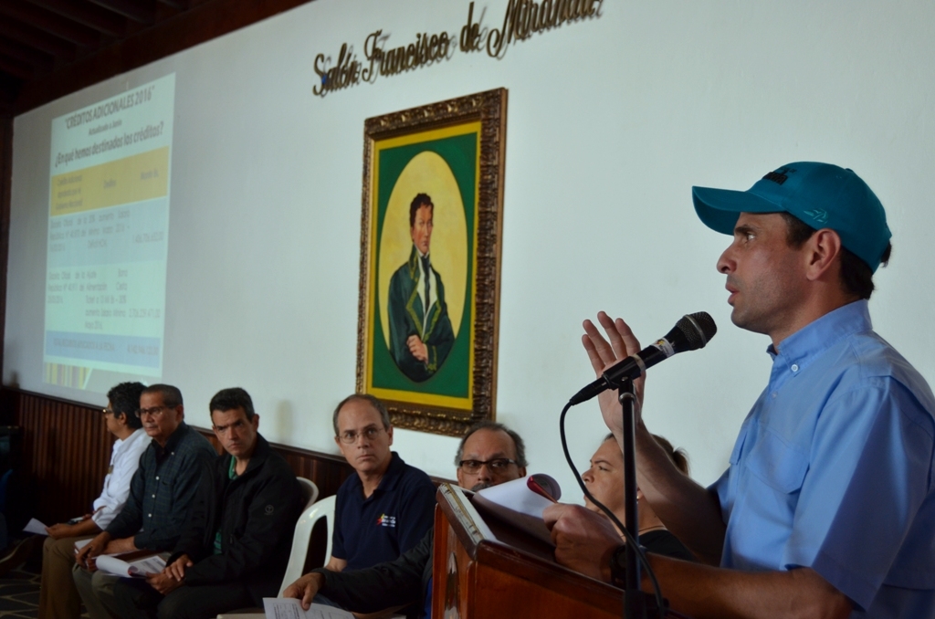 Capriles encabezará acciones de calles para exigir recursos que el gobierno adeuda a Miranda