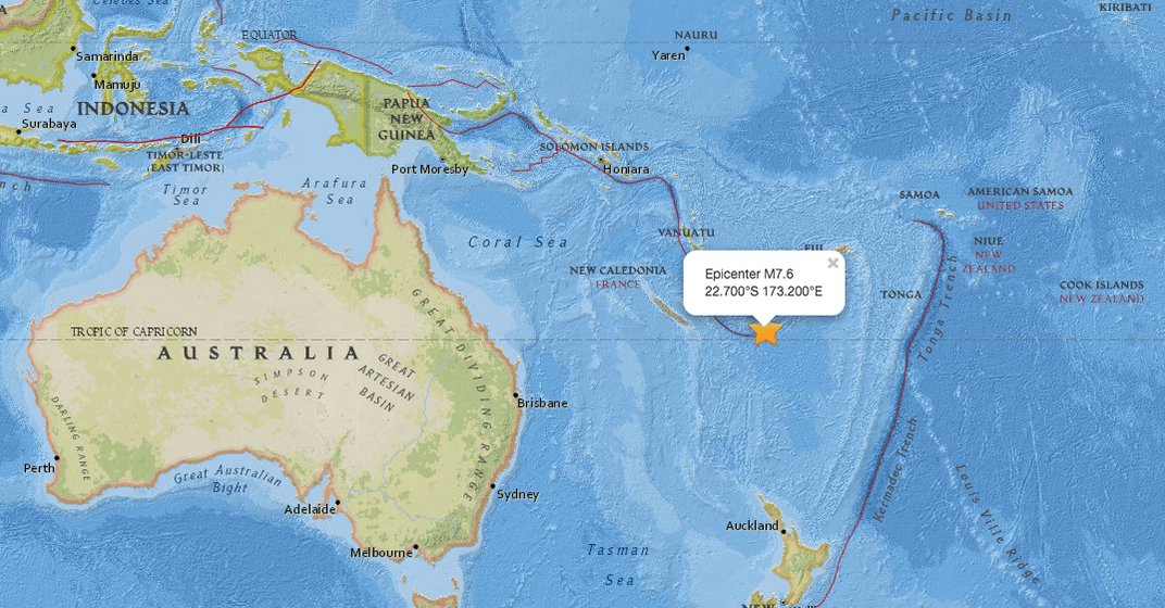 Sismo de 7,6 sacudió aguas del Pacífico Sur y generó alerta de tsunami temporal