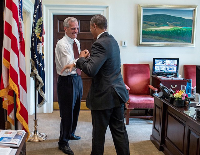 Barack Obama con el jefe del Estado Mayor Denis McDonough, junio del 2015.