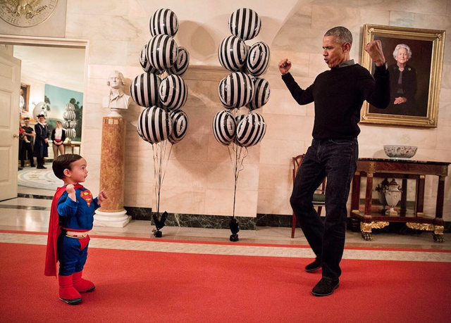 Durante la fiesta de Halloween en la Casa Blanca, noviembre del 2016.