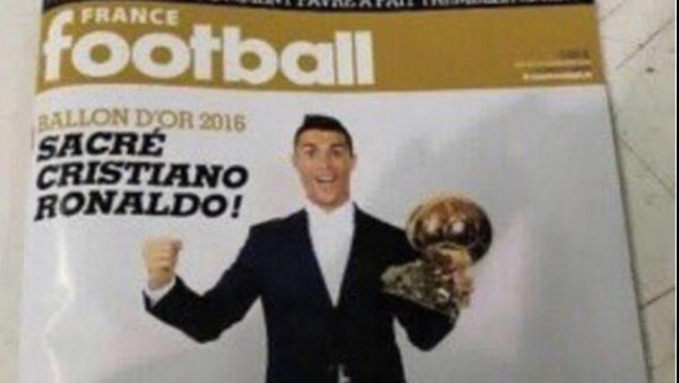 Se filtra portada de revista francesa con Cristiano Ronaldo como ganador de Balón de Oro