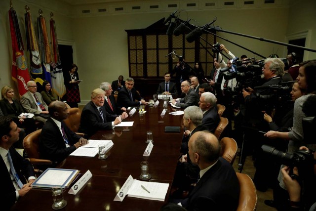 U.S. President Donald Trump meet with Pharma industry representatives at the White House in Washington, U.S., January 31, 2017. REUTERS/Yuri Gripas