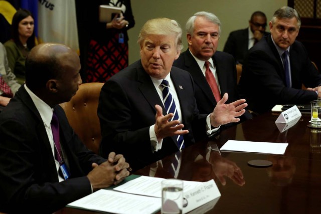 U.S. President Donald Trump meets with Pharma industry representatives at the White House in Washington, U.S., January 31, 2017. REUTERS/Yuri Gripas