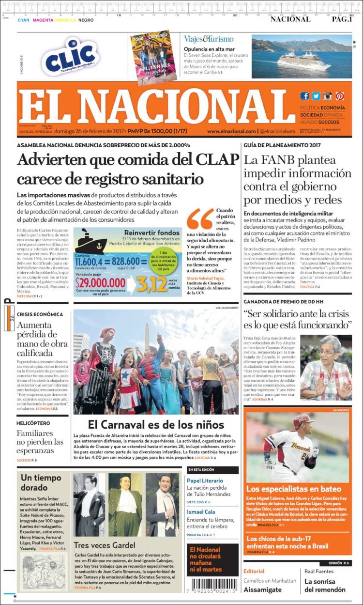 Portadas de este domingo 26 de febrero de 2017