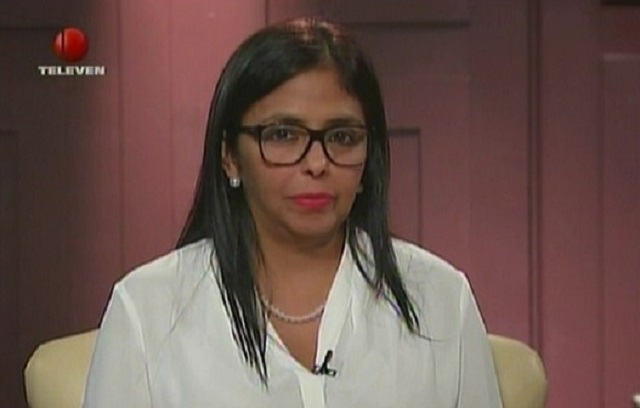 Delcy Rodríguez, ahora constituyentista / Foto captura tv