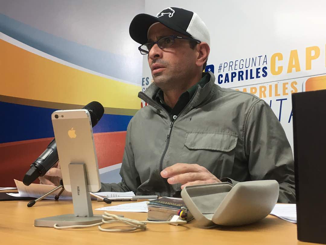 Capriles aplaude que comunidad internacional se niegue a reconocer la Constituyente cubana