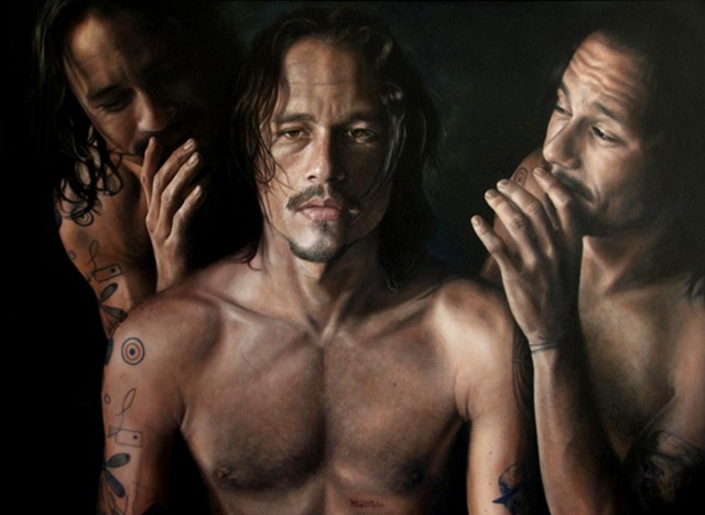 El trabajo del reconocido artísta australiano Vincent Fatuazzo ha sido expuesto en el mundo entero. El retrato de Heath Ledger (que te mostramos aquí) fue hecho algunas semanas antes de la muerte de ese actor.