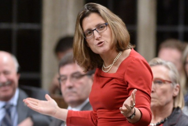 Ministra de Relaciones Exteriores, Chrystia Freeland