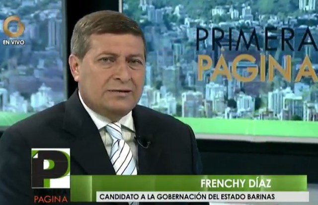 Frenchy Díaz, candidato a la gobernación del estado Barinas // Foto captura tv