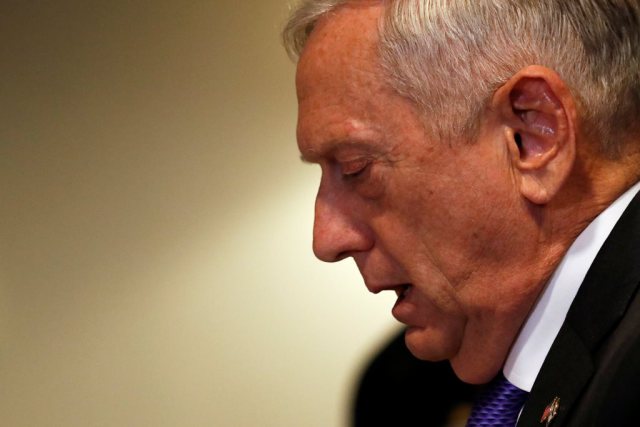 El secretario de Defensa estadounidense, James Mattis.  REUTERS/Jonathan Ernst