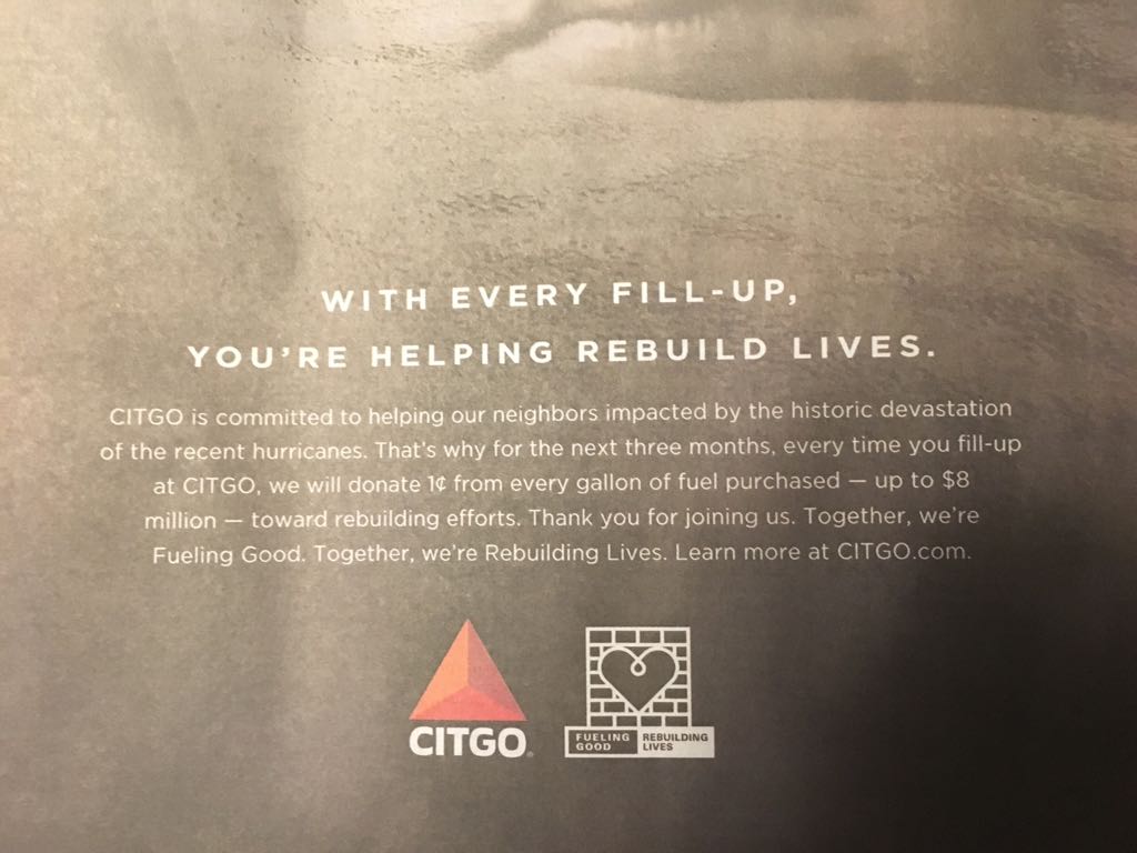 Citgo gasta 250 mil dólares para jactarse que dona 8 millones de dólares a EE.UU