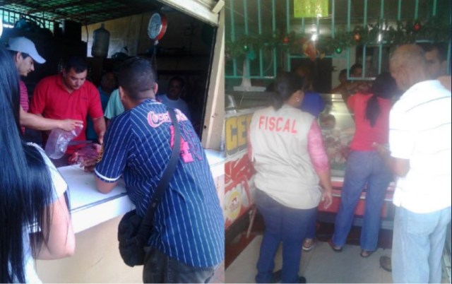 Funcionarios de la Sundde realizan fiscalización a frigoríficos en Bolívar y bajan precios / Foto: Sundde