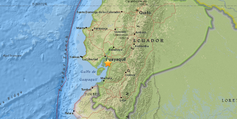 Sismo de magnitud 6,2 sacude a Ecuador