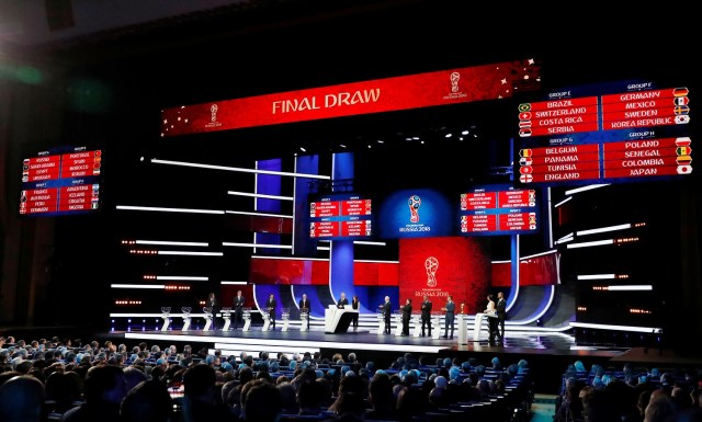 Los resultados del sorteo de la copa del mundo de la FIFA 2018 en El Palacio del Kremlin, Moscú, Rusia - 1 de diciembre de 2017 REUTERS / Grigory Dukor