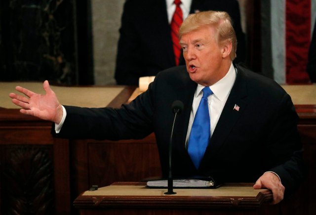 U.S. President Donald Trump delivers his State of the Union address to a joint session of the U.S. Congress on Capitol Hill in Washington, U.S. January 30, 2018. REUTERS/Leah Millis