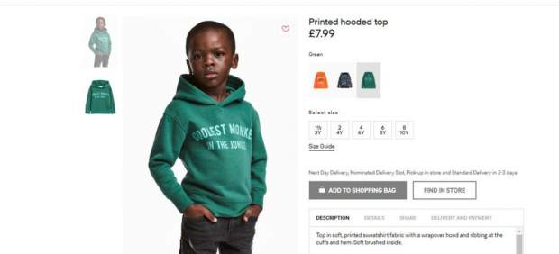 H&M retira de sus tiendas un sueter para niños tras recibir críticas por racismo