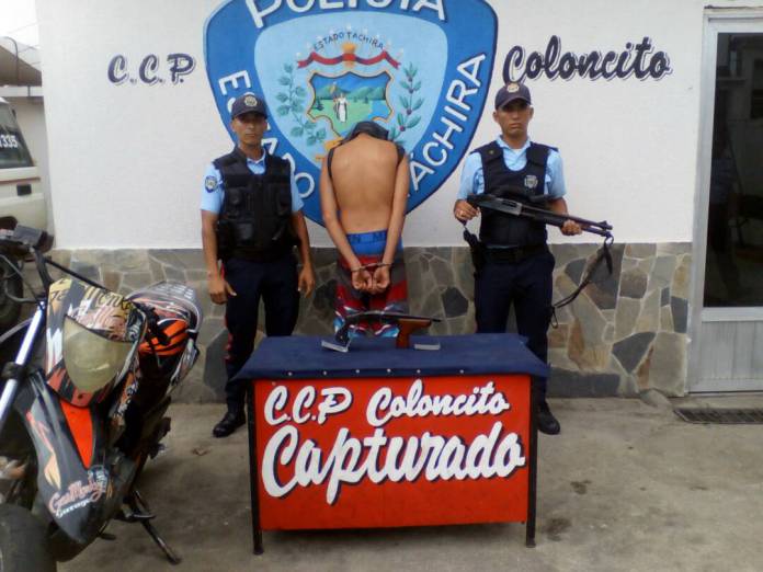 Motorizado armado con escopeta fue capturado por la Policía de Táchira
