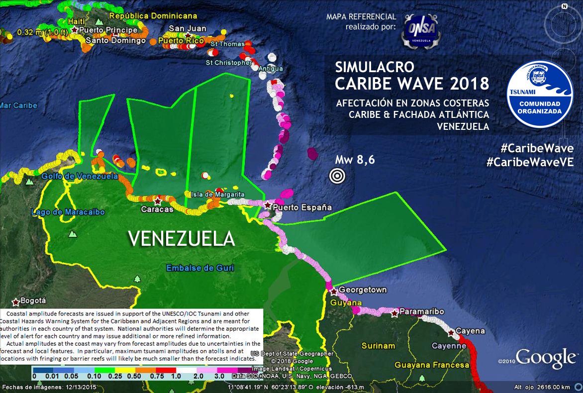 Venezuela realiza simulacro de tsunami este jueves