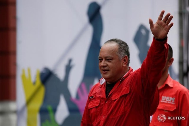 Imagen de archivo de Diosdado Cabello, primer vicepresidente del Partido Socialista Unido de Venezuela (PSUV), durante un mitin en Caracas, Venezuela. 9 mayo 2017. REUTERS/Marco Bello