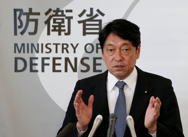 FILE PHOTO - Japan's Defence Minister Itsunori Onodera attends a news conference at Defence Ministry in Tokyo, Japan August 8, 2017. REUTERS/Issei Kato/File Picture