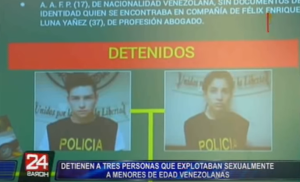 Detienen a dos venezolanos por prostitución de menores en Perú (video)